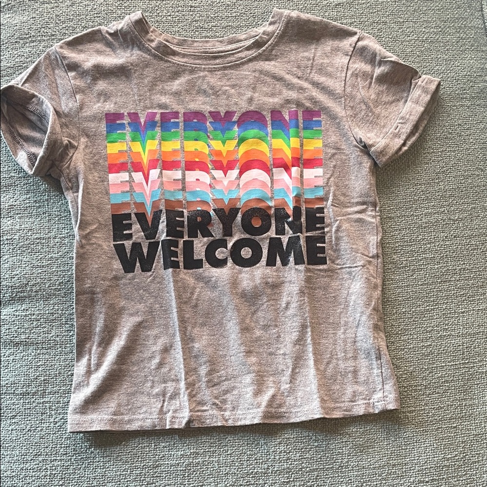 Target Gray Kids Tee with Colorful Welcome Design